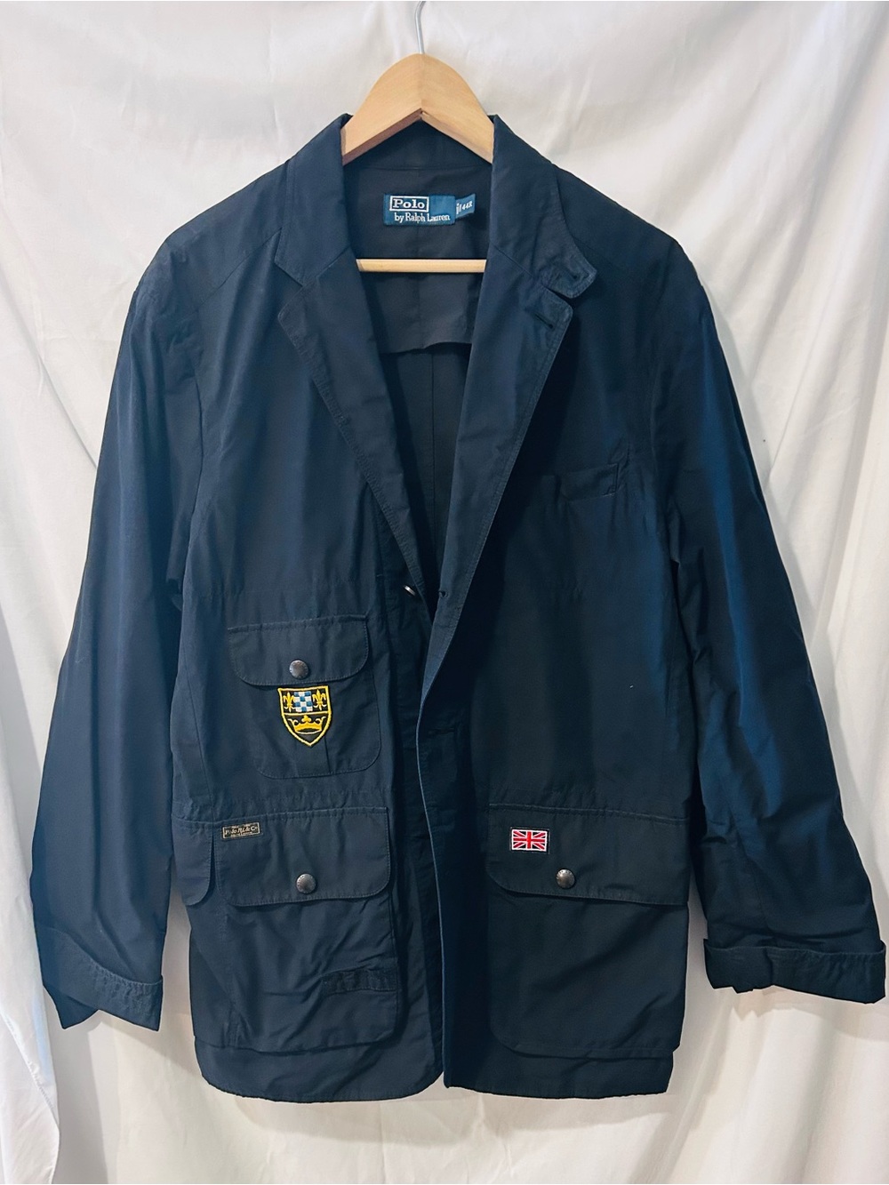 Vintage Polo Ralph Lauren Men’s Bleeker Utility Blazer Size44 Collegiate Crests